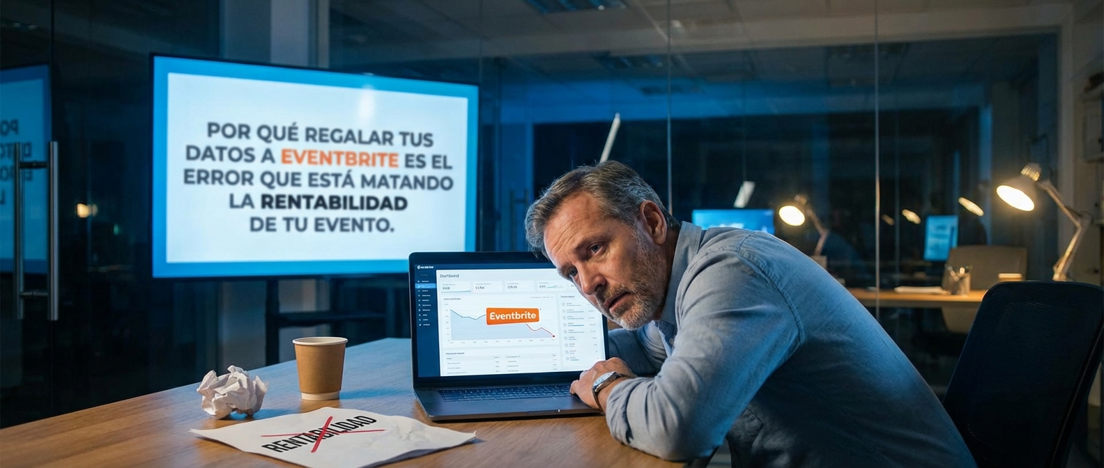 Por qué regalar tus datos a Eventbrite es el error que está matando la rentabilidad de tu evento